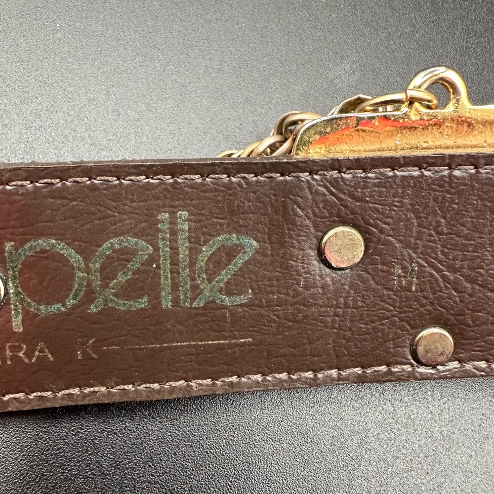 Vintage Linea Pelle by Mira K Brown Croco Belt – Size M, 1980s–90s-GORGEOUS!! - Picture 11 of 16